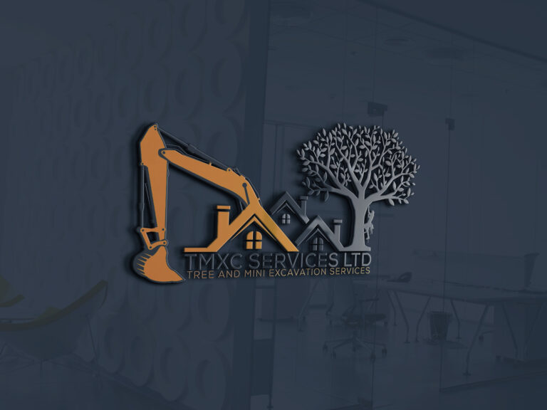 Tree excavator Construction Logo design